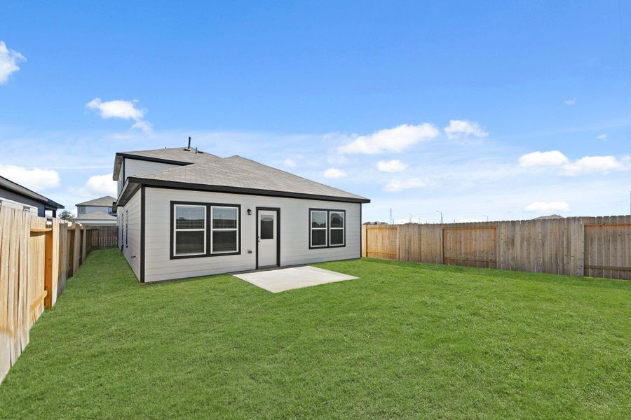 Exterior details and patio area of a home in Liberty Collection at Paloma at Sanford Farms, Waller (Image 2). Exterior details and patio area of a home in Liberty Collection at Paloma at Sanford Farms, Waller (Image 2).