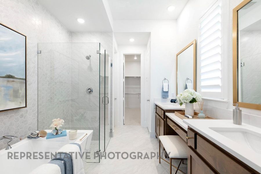 Furnished interior view inside a new home in Lariat: 50ft. lots, Liberty Hill (Image 15).