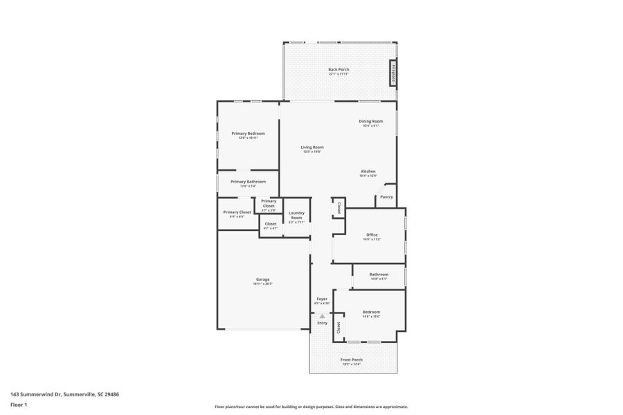 2D floor plan layout of this home in Summerwind Crossing at Lakes of Cane Bay, Summerville, SC (Image 5).