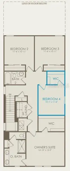 2D floor plan layout of this home in Silverleaf Oaks, Winter Garden, FL (Image 3).