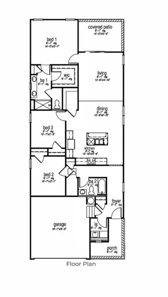 2D floor plan layout for the Jemison by D.R. Horton in The Sanctuary at East Argent, Ridgeland, SC (Image 3). 2D floor plan layout for the Jemison by D.R. Horton in The Sanctuary at East Argent, Ridgeland, SC (Image 3).