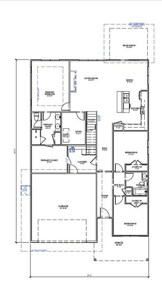 2D floor plan layout for the The Julian by New Leaf Builders in Vineyard Lakes, Johns Island, SC (Image 3). 2D floor plan layout for the The Julian by New Leaf Builders in Vineyard Lakes, Johns Island, SC (Image 3).