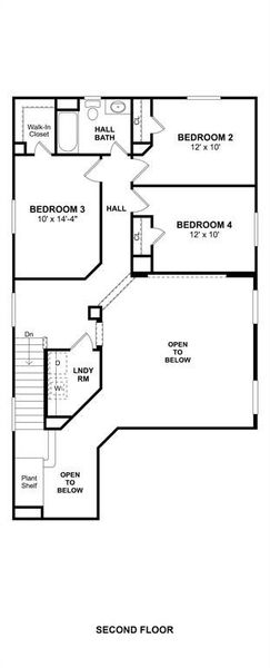 The Darlington II floor plan by K. Hovnanian® Homes. 2nd Floor shown. *Prices, plans, dimensions, features, specifications, materials, and availability of homes or communities are subject to change without notice or obligation.