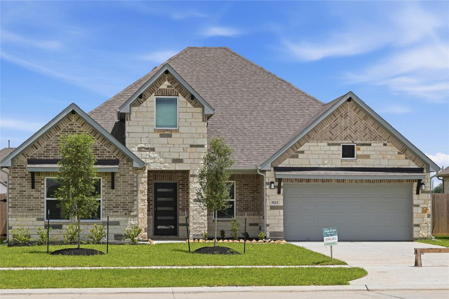 Front exterior of a new home in , Alvin, TX, highlighting curb appeal (Image 1). Front exterior of a new home in , Alvin, TX, highlighting curb appeal (Image 1).