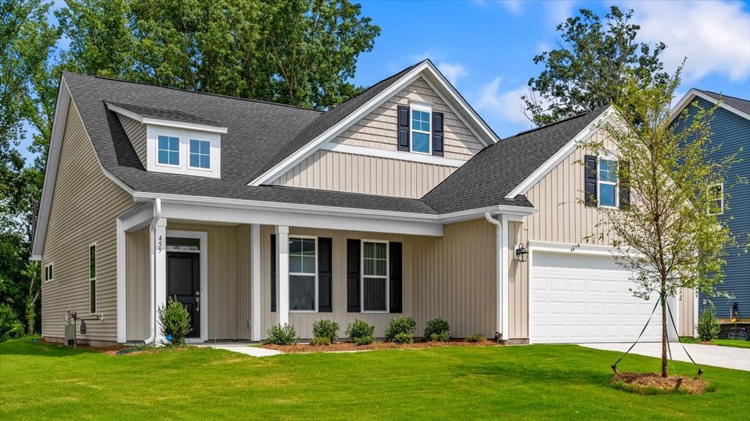 Front exterior of a new home in Fieldstone, Lexington, NC, highlighting curb appeal (Image 2). Front exterior of a new home in Fieldstone, Lexington, NC, highlighting curb appeal (Image 2).