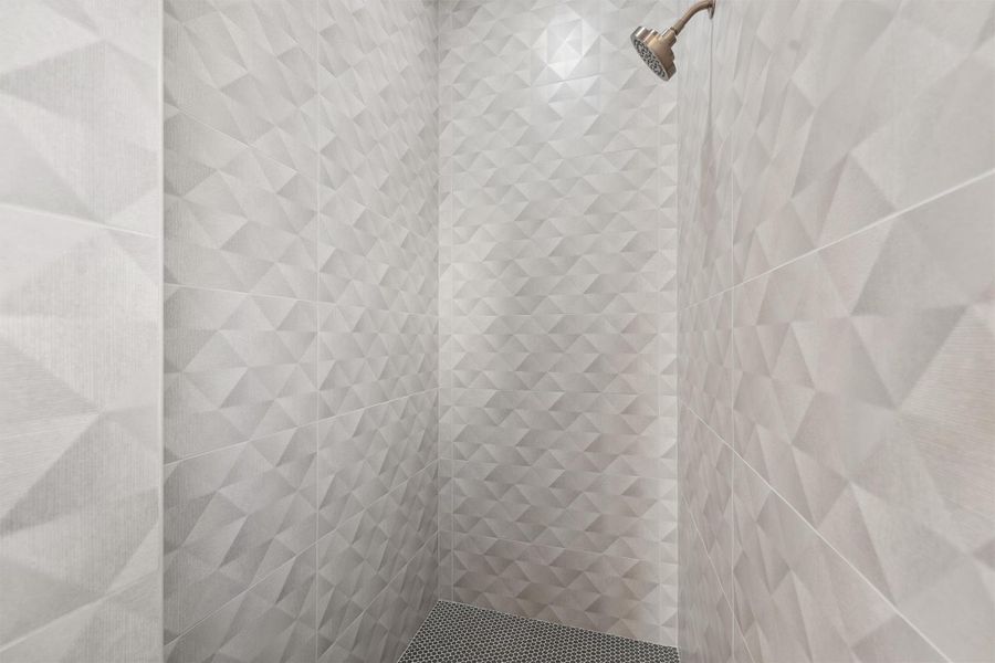 Gorgeous finishes in this walk-in shower. Gorgeous finishes in this walk-in shower.