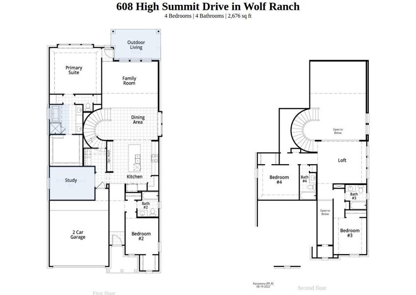 2D floor plan layout of this home in Wolf Ranch, Georgetown, TX (Image 4).