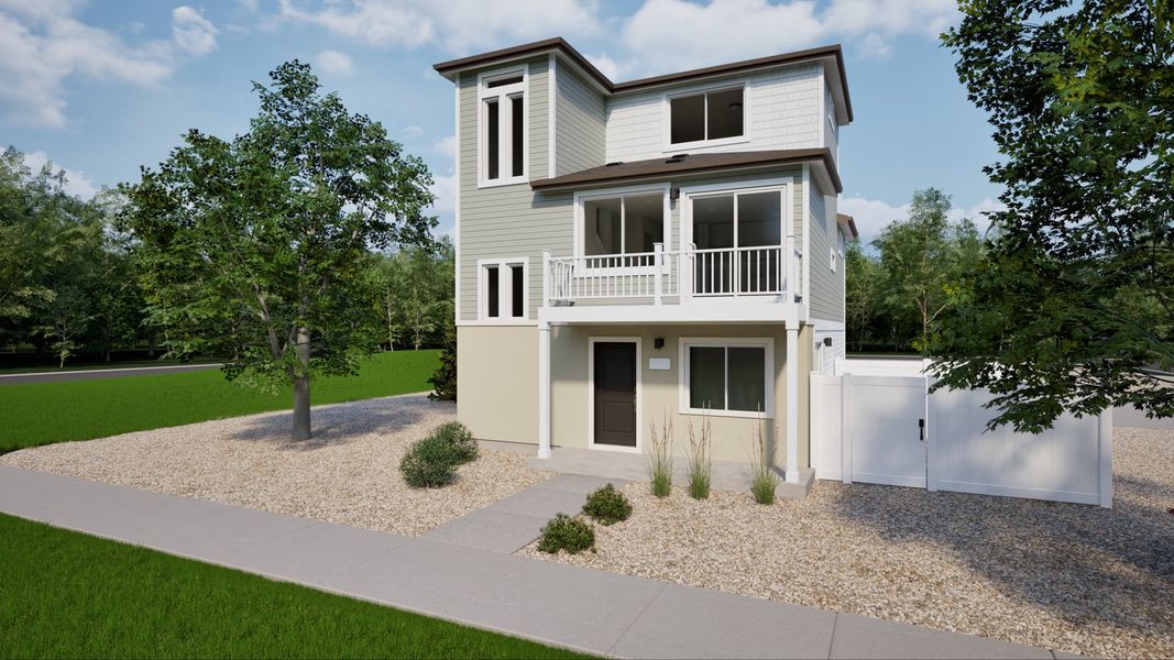 Representative exterior photo of a completed home built from the Albright by Oakwood Homes Co in Reunion, Commerce City, CO (Image 1). Representative exterior photo of a completed home built from the Albright by Oakwood Homes Co in Reunion, Commerce City, CO (Image 1).