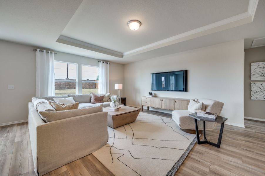 Representative furnished interior of a home built from the Stockdale by Centex in Elizabeth Creek, Haslet (Image 7).