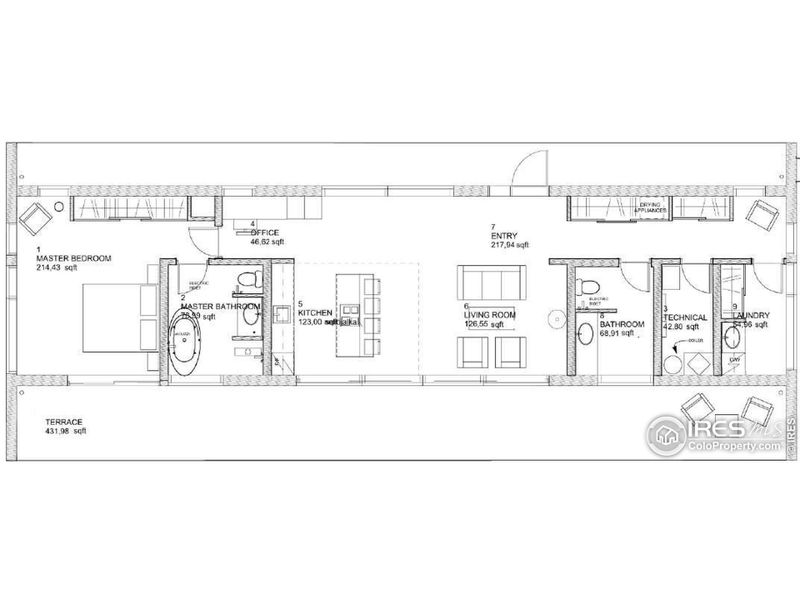 2D floor plan layout of this home in , Loveland, CO (Image 2).