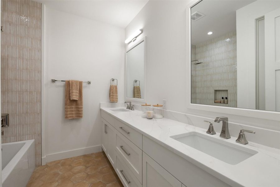1 of 2 Secondary Bathrooms on the 2nd Level.  Shower/Tub Combination