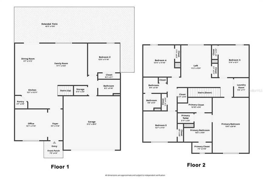 2D floor plan layout of this home in Lakes at Laurel Highlands, Lakeland, FL (Image 5).