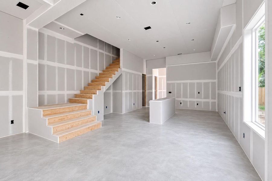 Open-concept layout offers a seamless transition from the living area to the kitchen. Open-concept layout offers a seamless transition from the living area to the kitchen.