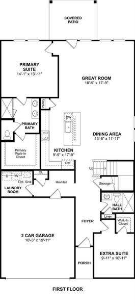 The Tigris II floor plan by K. Hovnanian Homes. 1st Floor shown. *Prices, plans, dimensions, features, specifications, materials, and availability of homes or communities are subject to change without notice or obligation.