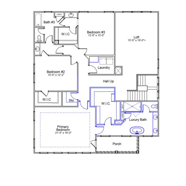 2D floor plan layout of this home in Grand Park, Leland, NC (Image 3).