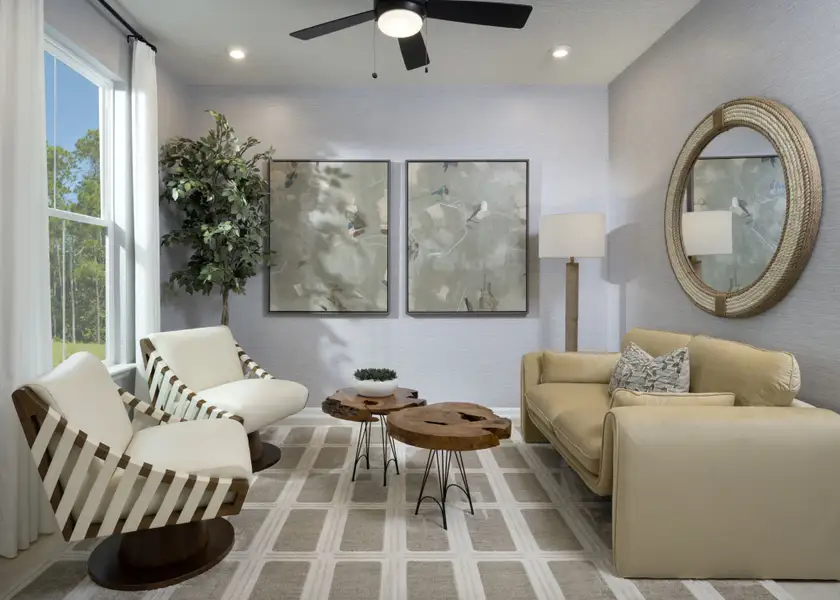 Furnished interior view inside a new home in RiverTown - WaterSong, St. Johns (Image 9).