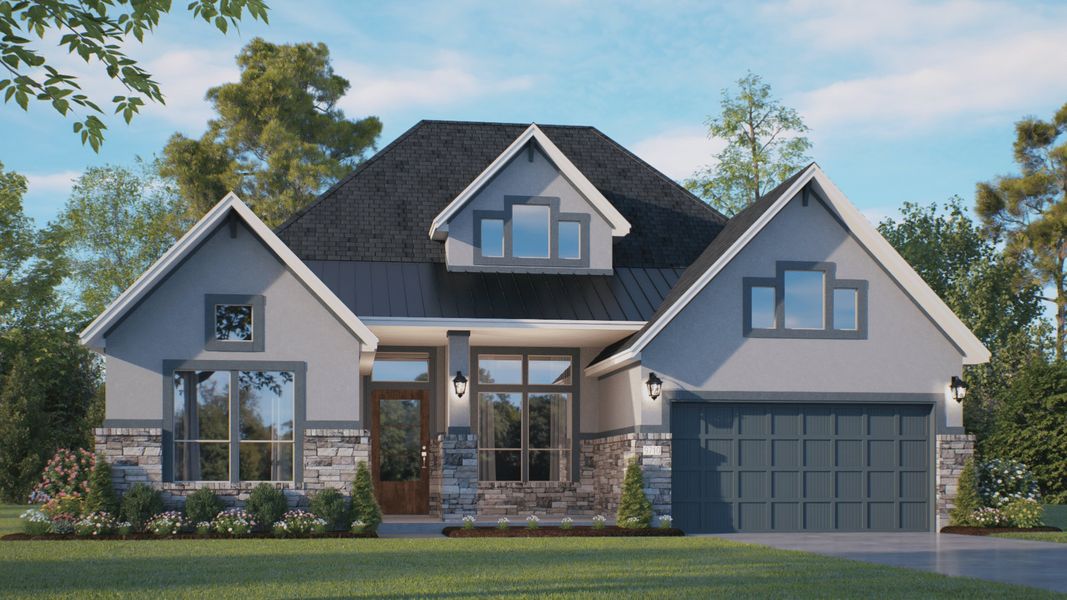 Representative exterior photo of a completed home built from the Lakeway – 60s & 65s Lot by Chesmar Homes in Riceland, Mont Belvieu, TX (Image 15).