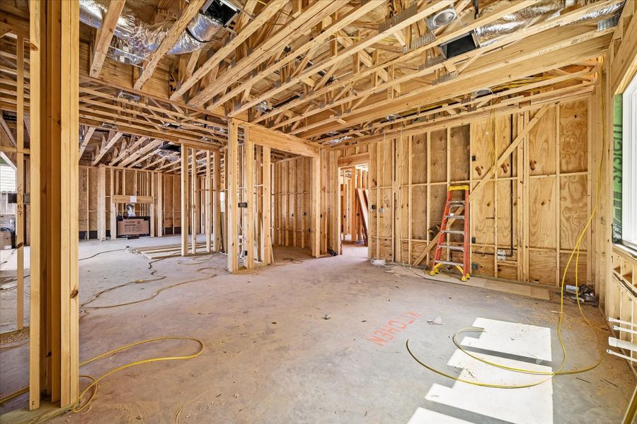 Alternate view of ktichen Dining room looking towards study/guest bedroom *Current construction 4/7/26