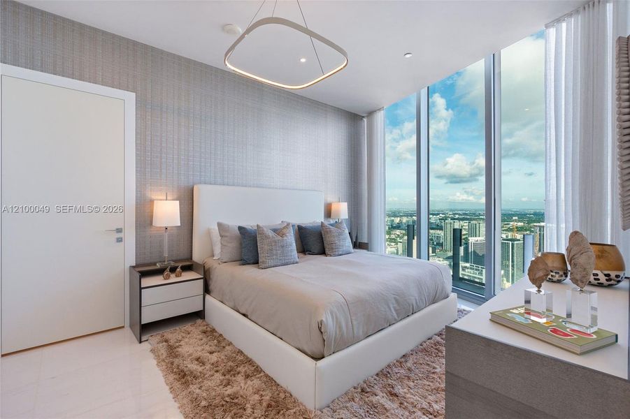 Furnished interior view inside a new home in , Miami (Image 18).