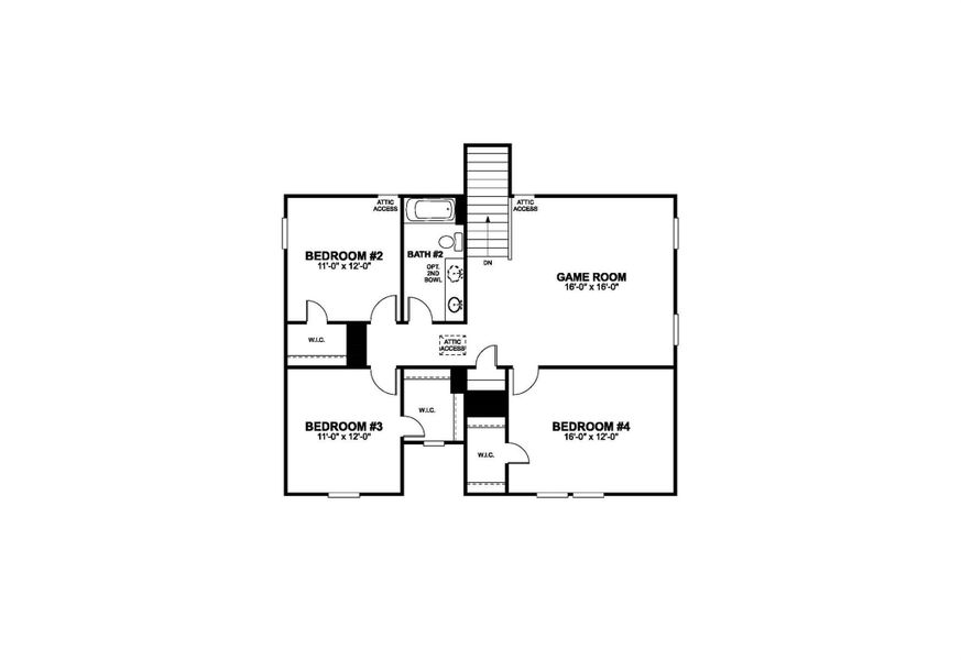 2D floor plan layout of this home in Cascades at Onion Creek, Austin, TX (Image 3).