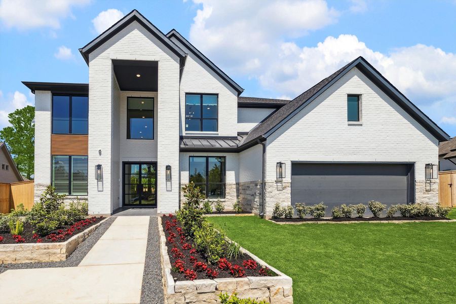 Representative exterior photo of a completed home built from the The Jaxson IX by Westin Homes in Audubon - 70', Magnolia, TX (Image 22).