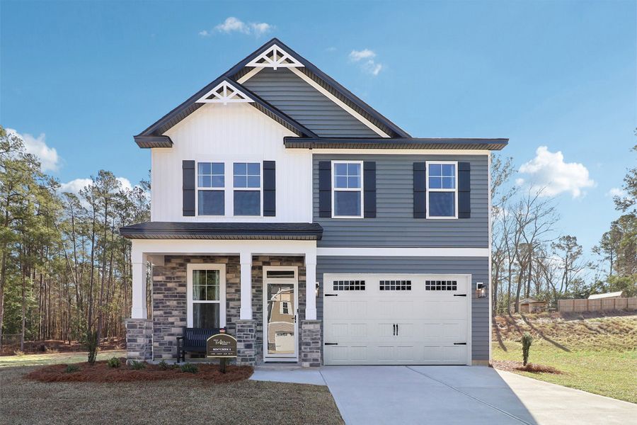 Representative exterior photo of a completed home built from the Bentcreek II by Great Southern Homes in Shiloh Trail, Wellford, SC (Image 27).