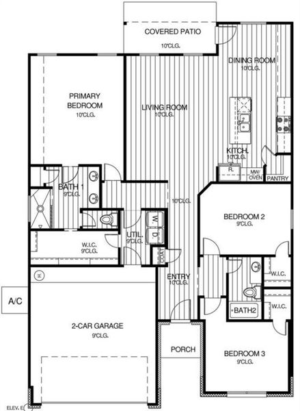 2D floor plan layout of this home in Lexington Heights, Willis, TX (Image 2).