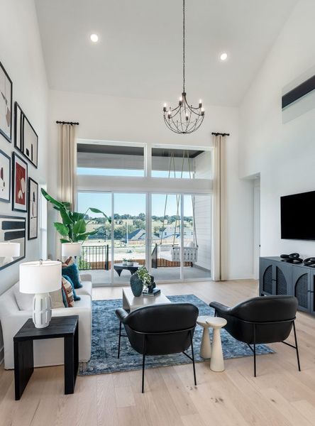 Representative furnished interior of a home built from the Linden by Tri Pointe Homes in Lagos Reserve, Manor (Image 20).