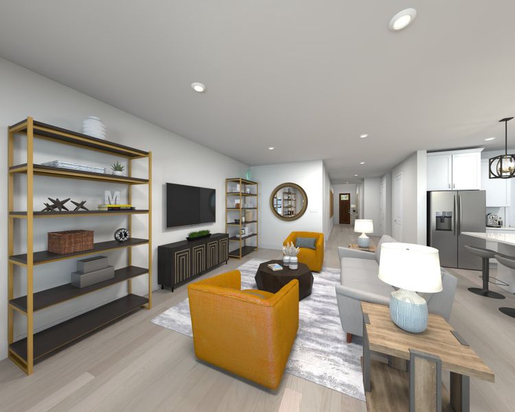 Invite friends and family to watch the big game in the spacious great room.