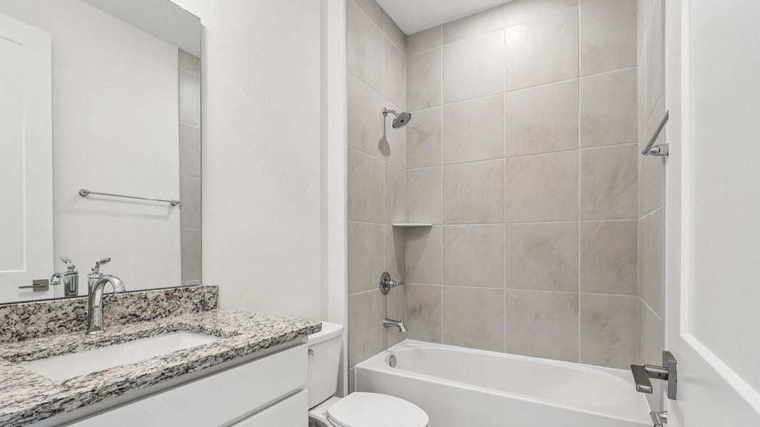 Acacia Floor Plan Secondary Bathroom in New Home Community Lakeside at Satilla in St. Cloud, FL Acacia Floor Plan Secondary Bathroom in New Home Community Lakeside at Satilla in St. Cloud, FL