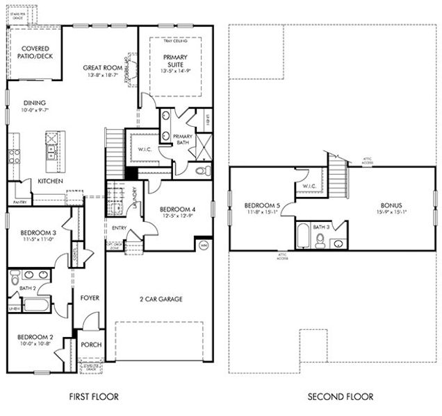 2D floor plan layout for the Northbrook by Meritage Homes in Carlton Landing, Rockvale, TN (Image 3).