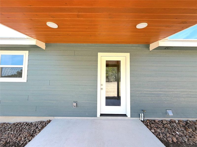 Exterior details and patio area of a home in , Spring Branch (Image 29).