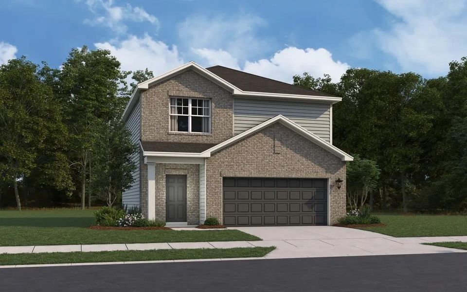 Front exterior of a new home in Wayside Village, Houston, TX, highlighting curb appeal (Image 1).