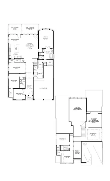 2D floor plan layout of this home in StoneCreek Estates, Richmond, TX (Image 2).