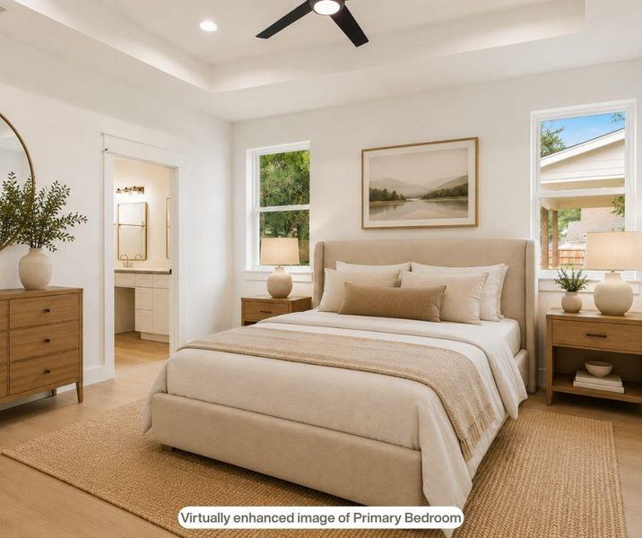 Primary bedroom virtually staged