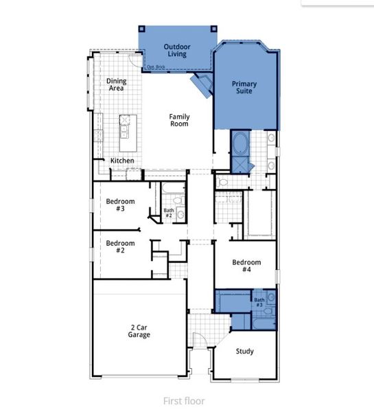 2D floor plan layout of this home in Wildridge, Oak Point, TX (Image 3).