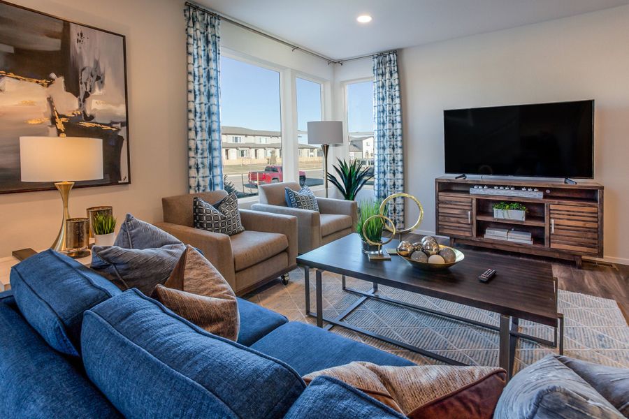 Representative furnished interior of a home built from the Newton by Hartford Homes in Trailside, Timnath (Image 19).