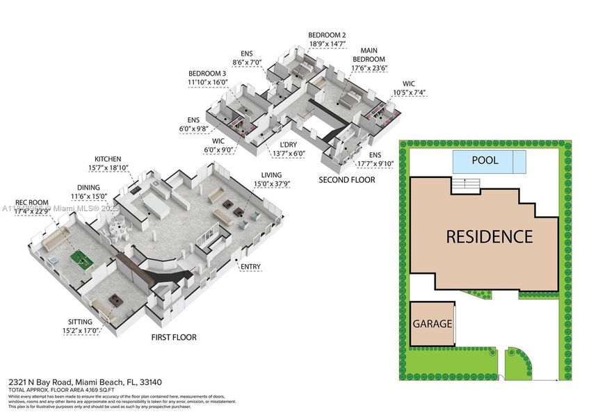 2D floor plan layout of this home in , Miami Beach, FL (Image 3). 2D floor plan layout of this home in , Miami Beach, FL (Image 3).
