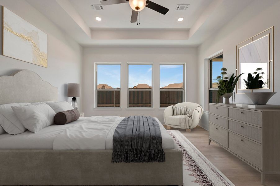 Furnished interior view inside a new home in Elements at Viridian - Garden Series, Arlington (Image 6). Furnished interior view inside a new home in Elements at Viridian - Garden Series, Arlington (Image 6).