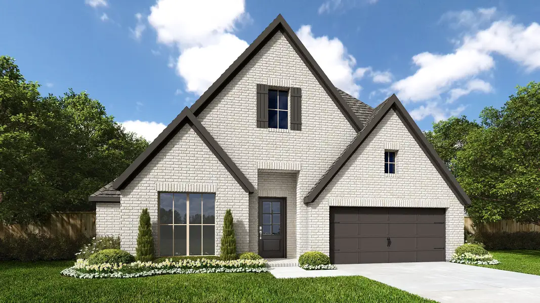 Representative exterior photo of a completed home built from the 2737P by Perry Homes in Audubon, Pinehurst, TX (Image 1). Representative exterior photo of a completed home built from the 2737P by Perry Homes in Audubon, Pinehurst, TX (Image 1).