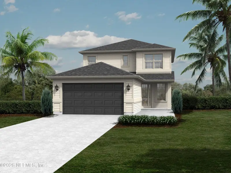 Front exterior of a new home in , St. Augustine, FL, highlighting curb appeal (Image 1). Front exterior of a new home in , St. Augustine, FL, highlighting curb appeal (Image 1).