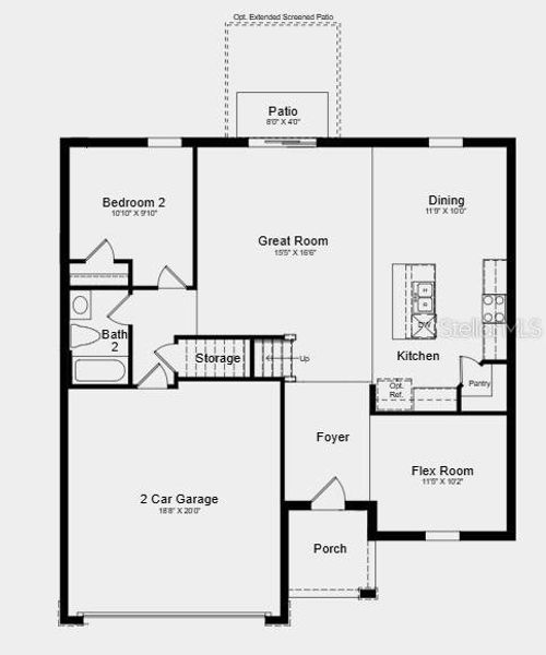 2D floor plan layout of this home in Westview Community Group Page, Kissimmee, FL (Image 3).