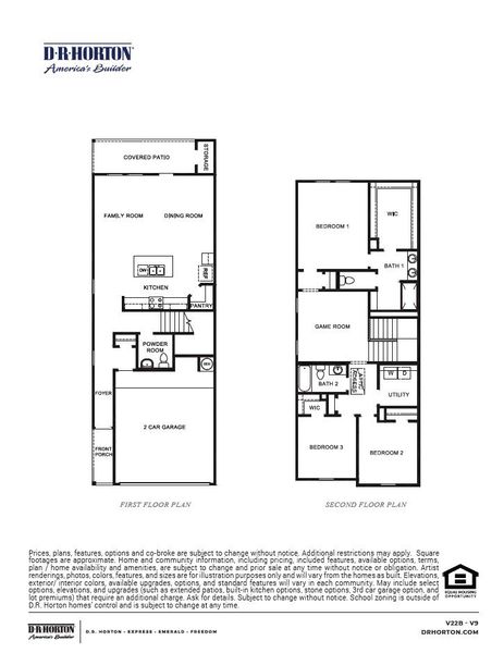 2D floor plan layout of this home in Villarosa at Tamarron, Katy, TX (Image 3).