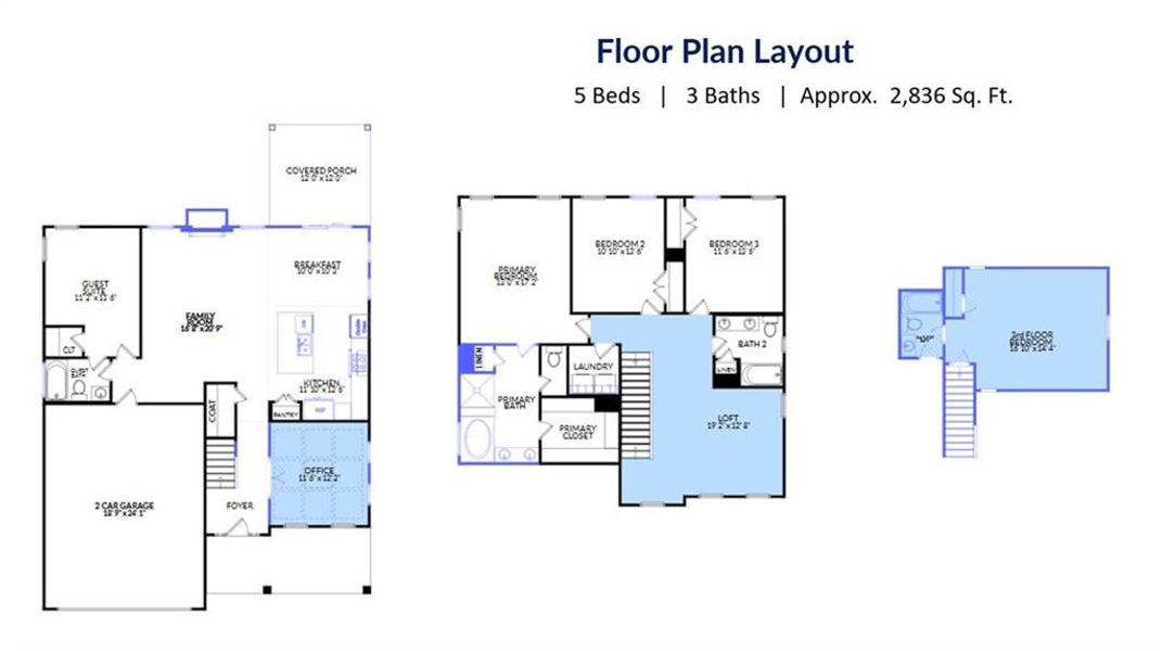 2D floor plan layout of this home in Twin Lakes, Hoschton, GA (Image 4).