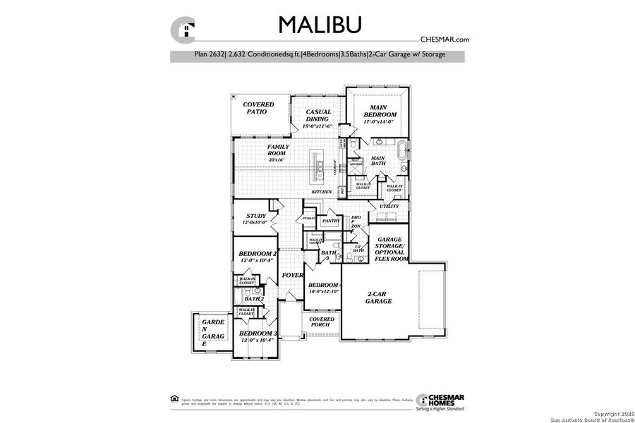 2D floor plan layout of this home in Sienna Lakes, San Antonio, TX (Image 3). 2D floor plan layout of this home in Sienna Lakes, San Antonio, TX (Image 3).