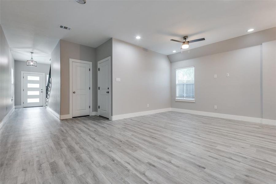 Upon entering, stunning luxury vinyl plank floors that extend throughout the home.