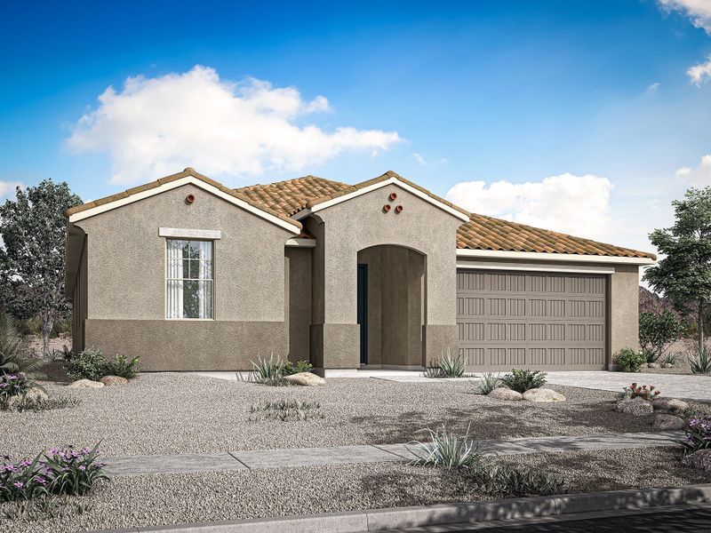 Representative exterior photo of a completed home built from the Dove by Mattamy Homes in Bella Vista Farms, Queen Creek, AZ (Image 21). Representative exterior photo of a completed home built from the Dove by Mattamy Homes in Bella Vista Farms, Queen Creek, AZ (Image 21).