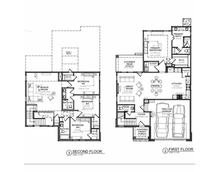 2D floor plan layout of this home in Woodbridge Glen, Lebanon, TN (Image 4).