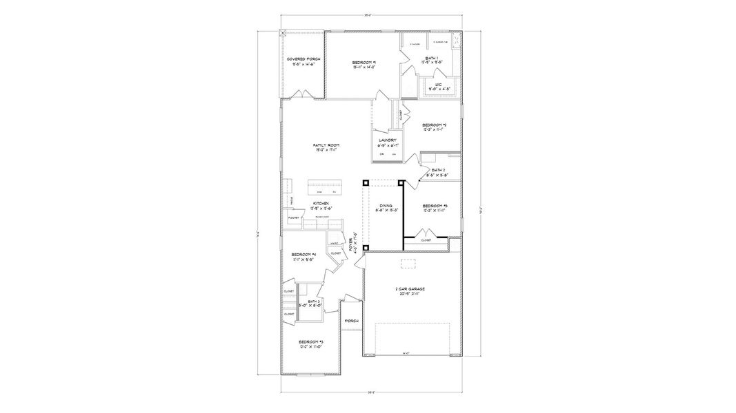 2D floor plan layout of this home in Bayside at Ward Creek, Panama City Beach, FL (Image 5).