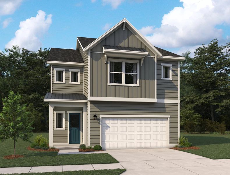 Representative exterior photo of a completed home built from the Santorini by Ashton Woods in Blue Heron Retreat: Oasis Series, Little River, SC (Image 4).